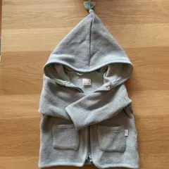 petit main フード付きカーディガン 80 グレー