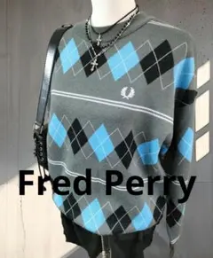 フレッドペリー Fred Perry アーガイル柄 長袖セーター