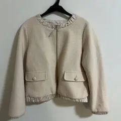 美品　Couture brooch ノーカラージャケット 38 ベージュ