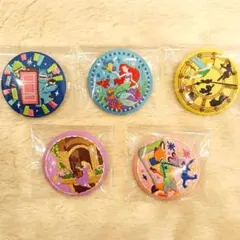ディズニー 刺繍缶バッジ2 ズートピア ラプンツェル アリエル 5個セット