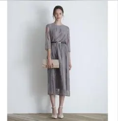 ドリードール　デコルテシアー総レースワンピースドレス　ラベンダー