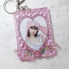 ピンク トレカ ケース デコ トレカキーホルダー レジン レッド キルティング