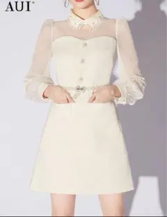 アイボリー シースルードレス