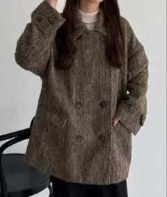 callautia シャギーミドルコート ブラウン