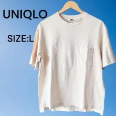 UNIQLO ユニクロ オーバーサイズクルーネックT SIZE:L ポケット付き