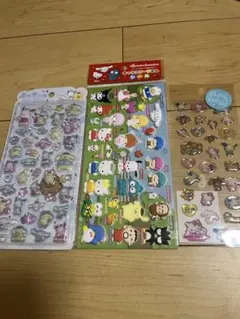 【正規品】サンリオ　うるちゅる キャラクターずかん　キラフチ樹脂盛りシール