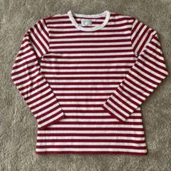 【美品】アニエスベー agnes b 赤白ボーダー 長袖Tシャツ　t2
