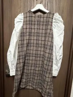 チェック柄ワンピース