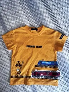 列車プリント イエロー Tシャツ