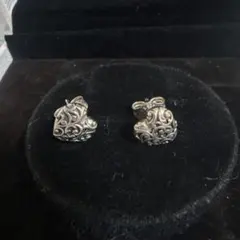 PANDORA ハートモチーフ シルバーピアス 両耳用