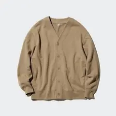 新品　ユニクロ　スエットカーディガン　Lサイズ　ベージュ