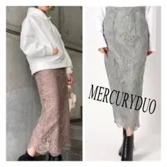 MERCURYDUO レースハイウエストタイトスカート グリーン S