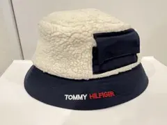 TOMMY HILFIGER ボアバケットハット OS ネイビー