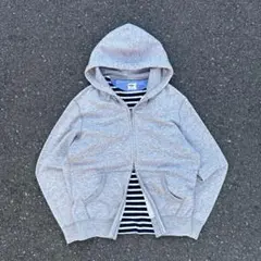 00s old uniqlo グレー ダブルジップ 短丈 ジップパーカー シティ