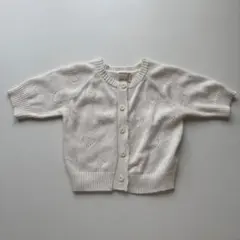 petit main カーディガン 70 ホワイト　ハート