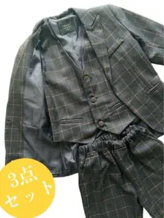 【1回のみ⭐︎着用品】キッズ✴︎フォーマル　スーツ　3点セット　卒園　入学　お祝い