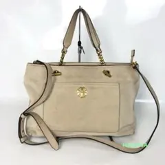 TORY BURCH トリーバーチ トートバッグ ベージュ チェーンショルダー