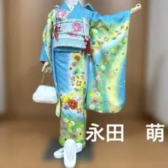 No.30 七五三　　７歳 着物フルセット　　永田萌　　水色