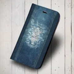iPhoneSE /8 手帳型 ケース ★ ダメージデニム01 ★ジーンズ cn