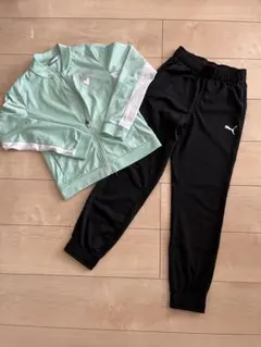PUMA ジャージセット ミントグリーン/黒　140