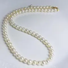 本真珠ネックレス 6-7mm ホワイト系 天然虹色 ベビーパール　無調色