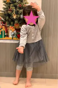 グレー フリル付きワンピース 90サイズ