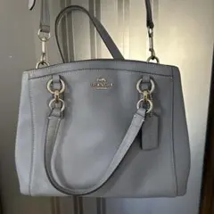 COACH レザーショルダーバッグ グレー ブルー