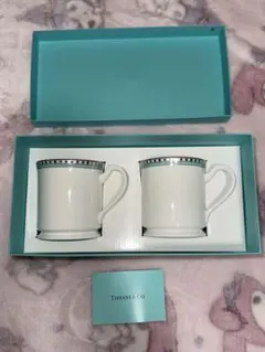 ティファニー プラチナブルーバンド ペアマグカップ