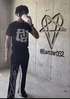 Luvstar スウェットパンツ ブラック ホワイト Sサイズ - メルカリ