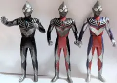 ティガダーク＆ティガトルネード＆ティガブラスト　700ソフビ　リペイント品