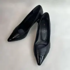 【美品】DIANA ダイアナ ブラック ハイヒール レース リボン 24 ダイアナ 黒パンプス 美品 DIANA ダイアナ チュールレース