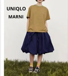 ユニクロ✖️マルニ　ネイビー バルーンスカートのサムネイル