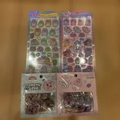 おぱんちゅうさぎ　うるちゅる　立体クリアフレークシール　4点セット