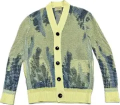 新同ユナイテッドアローズ♂綿和紙混透かし色柄編みタイトシルエットCD★イエロー