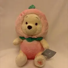 上海ディズニー　桃　プーさん　ぬいぐるみ