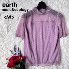 アースミュージック&エコロジー　シフォン　フリル　ドット　切り替えカットソー