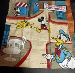 ディズニー　ミッキー　ミニー　ドナルド　プルート　レトロ　ハンカチ