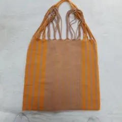 レトラ　ストライプ　ハンモックバック　オレンジ