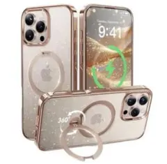 CASEKOO iPhone 16 Pro Max 用ケース（ラメ入りゴールド）