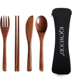 YFWOOD 漆塗り カトラリーセット 5点セット