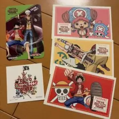 ONE PIECE 100巻記念 ブックカバー 千社札シール イラストカード