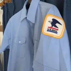 U.S. MAIL ワークシャツ ライトブルー 16-16½