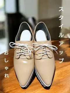 新品級 【MURUA】厚底ポインテッドトゥローファー 23cm～23.5cm