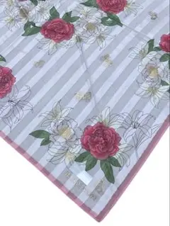 モリハナエ花柄ストライプハンカチ