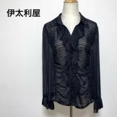 ★伊太利屋★イタリヤ★S★黒ペーズリー柄スカーブラウスセット★訳あり★ ☆伊太利屋☆イタリヤ☆S☆黒ペーズリー柄スカーブラウスセット☆訳