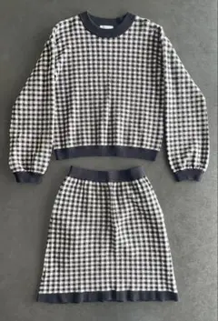 AND YUA ANY チェックニット 上下セットアップ 150