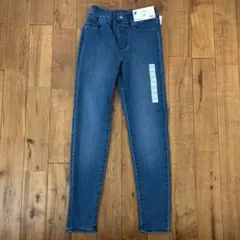 【新品】GU キッズ　エクストラストレッチ デニムレギンスパンツ 140cm