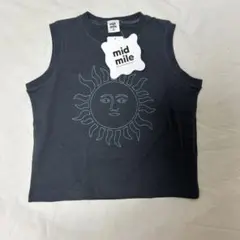 mid mile 太陽刺繍 ノースリーブタンクトップ　110