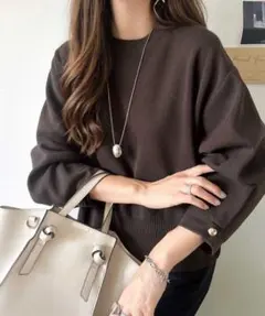 ミラノリブ袖先ゴールドボタンプルオーバー CE1050331