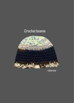 Crochet hat クラッシャーハット　ビーニー かぎ針編み　クロシェ